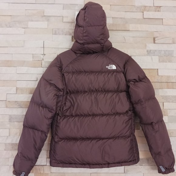 North Face Womens Medium Brown Nuptse Puffer Jacket Pink Goose Down Winter Coat - Picture 6 of 6